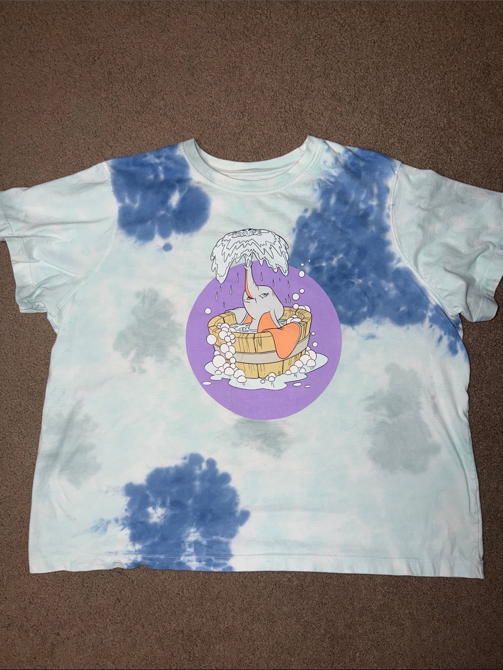 Disney Tie-Dye Dumbo Graphic Tee - White, Blue, Purple, Orange